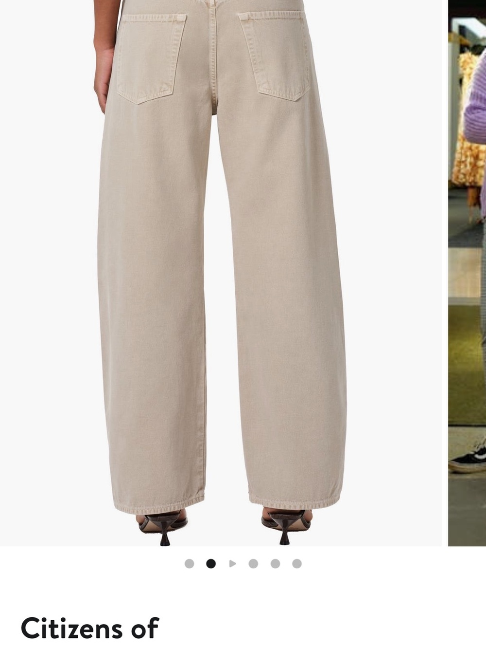 Citizens Of Humanity Wide-Leg Jeans in Light Beige
